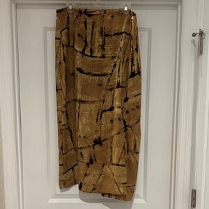 Liz Claiborne Geometric Tan Midi Skirt